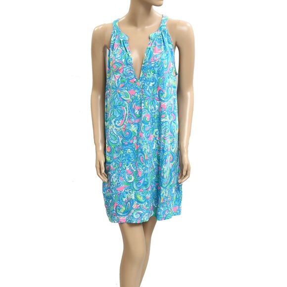 Lilly Pulitzer Dresses & Skirts - Lilly Pulitzer Floral Printed Mini Dress Sleeveless Resort Cotton L NEW 282438